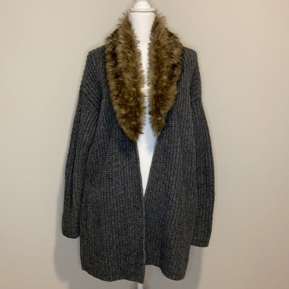 Ann Taylor Faux Collar Sweater Coat - Picture 2 of 12